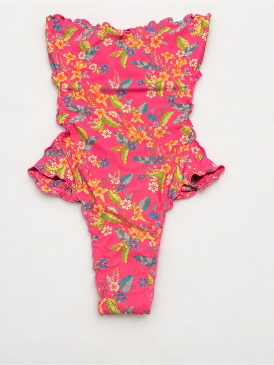 Kulani Kinis Other - Kulani Kinis Floral Ruffle One-Piece Swimsuit - Hot Pink